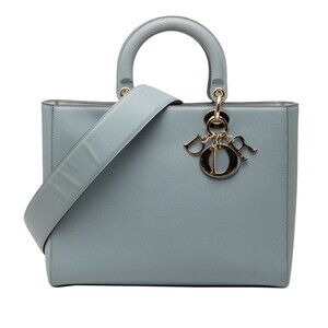 CHRISTIAN DIOR Gray Leather Shoulder Bag